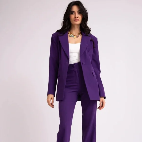 BLUZAT Deep Purple Slim Fit Blazer Size Small NWT